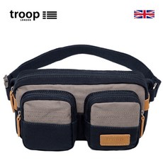 Troop 트로트 백 남성 캔버스 가슴 팩 캐 주 얼 개성 다기 능 숄 더 크로스 내 마모 성 토 씨 018 블 루