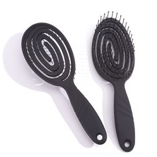 리보니 스타일링 헤어브러쉬 두피 마사지 포마드 올영빗, 1개, 블랙