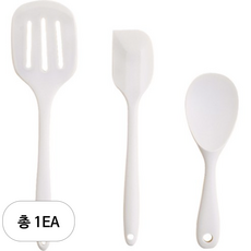 세븐키친 모노실리콘 라지 조리도구 3종 세트, 화이트, 뒤집개 L + 스파츌라 + 밥주걱, 1개