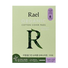 라엘 유기농 순면커버 올그린 슈퍼롱 오버나이트 생리대, 4개, 6개입
