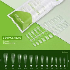 발레 가짜 손톱 투명 아크릴 프레스 온 네일 혼합 크기 옹글 판, 4.120pcs 10, 1개