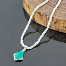 그린오닉스목걸이실버