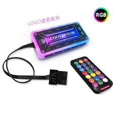Coolmoon 컴퓨터 섀시 쿨러 마더보드 동기화 PC 액세서리 PWM 4 핀 냉각 팬 5V 3 ARGB 6 핀 120mm, 12 RGB Controller