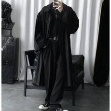 보끔밥상점 연달아 와이드 루즈핏 가을 암흑색 볶기 닭선생 OVERSIZE 남자 트렌드 무릎넘어 멋진