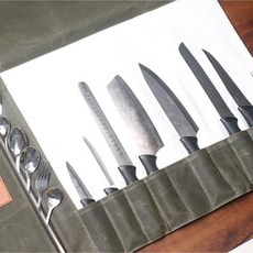 칼 가방 보관 접이식 휴대용 파우치 롤, 1개, 딥그린