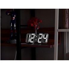 인테리어 LED 탁상용 시계 매립 무선 건전지 제공, 탁상용LED 무소음시계 (소형)화이트