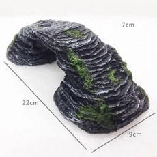 파충류 은신처 암석 숨기기 동굴 거북이 바위타기 플랫폼 쉘터, 1.Black, 1개
