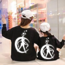 친자장 0춘추 얇은 그물 홍공주 미러 루즈핏 스타일링