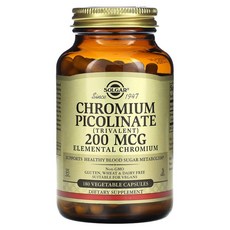 Solgar 크로뮴 피콜리네이트 200mcg 180 식물성 캡슐, 1개, 180정