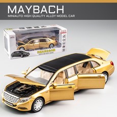 벤츠 마이바흐 1:32 Maybach 리무진 대형 다이캐스트 자동차피규어 키덜트 어른장난감 외자체 해외차, 벤츠 마이바흐(골드_32스케일)