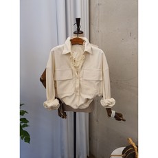 [가을신상 무배] 로블리 골덴 카라 밑단 스트링 포켓 셔츠