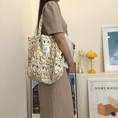 마이에픽 여성 에코백 캐주얼 가방 데일리백 숄더백 천가방 꽃무늬 쇼퍼백