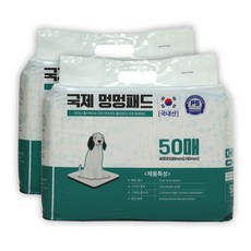 국제 멍멍패드 반려견 강아지패드 애견 배변패드 100매(실속형) 소형 (40*50Cm), 1개, 100개입 - 국제멍멍패드