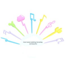 조각 팩 만화 구름 선인장 과일 포크 귀여운 동물 도시락 상자 포크 음악 노트 케이크 디저트 이쑤시개 점심 액세서리, 보여진 바와 같이, 1개