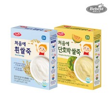 베베스트 처음에 쌀죽 2종 묶음, 흰쌀죽+단호박쌀죽 - 처음에흰쌀죽