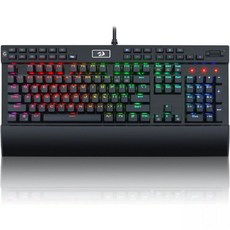 Redragon K550 RGB 게이밍 키보드 104개 키 12개 Macro G 유선 기계식 키보드알루미늄 상판 포함 커스텀 클릭 보라색 스위치 엑스트라 USB 포트 및 손목, Black