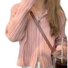 루나모드 슬림핏 물결 후드 투웨이 집업 K0083