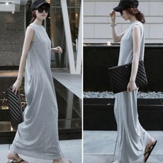 상체비만코디 아줌마큰옷 여성 롱 원피스 빅사이즈