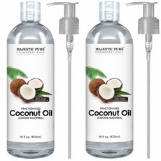 Majestic Pure Fractionated Coconut Oil 마제스틱 퓨어 정제 코코넛 오일 16oz(473ml) 2개