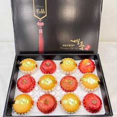 보자기포장 홍로사과 신고배 특과 선물세트, 7.5kg내외 (사과6과+배6과)