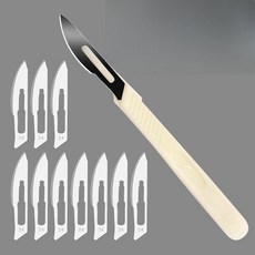 빵성형칼 패키지 과자 빵 베이커리 바게트 빵성형 나이프 우드 바게트칼 쿠프칼 반죽, 60 이상, 1개