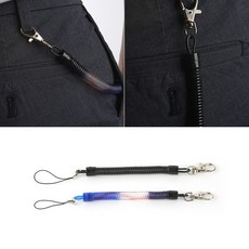 스프링줄 분실방지 도난 여행용품 유럽 와이어 연결줄, 1개, 블랙