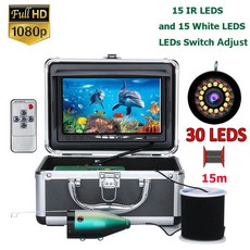 7 인치 1080P 물고기 탐지기 수 중 낚시 카메라 15pcs 화이트 LEDs + 15pcs 적외선 램프 얼음 낚시에 대한 15M/3