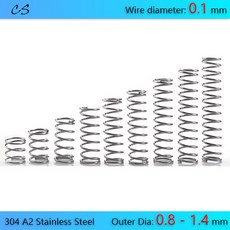 압축 스프링 304 A2 스테인레스 와이어 직경 0 1mm 외경 8 1 2 4mm 길이 5 10 12 15 20 25mm, 1.4mm, 0.1mm, 15mm, 1개