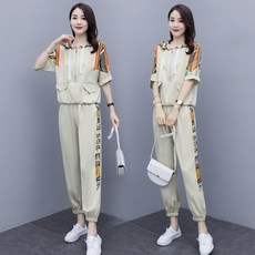굿딜상점 캐주얼 룩 여성 여름 신 와이드 루즈핏 반팔 9부바지 투수영복