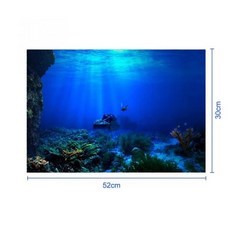 수중 햇빛 광선 동굴 수족관 배경 스티커 자체 접착 어항 장식 3D 효과, [01] as picture, 1개
