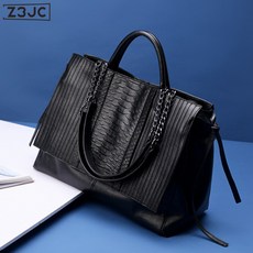 Z3JC 여자 대용량 리얼 가죽 핸드백 패션 여성 서류가방