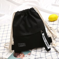 보드가방 주머니 스트링 백팩 남녀 초등학생 책가방 가엽고편리한 운동 심플 복습 학원가방, T04-블랙