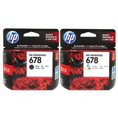 HP 678 잉크 검정+컬러 세트 HP3545 HP4645 HP2545 HP3540, 검정(CZ107AA)+컬러(CZ108AA), 1세트