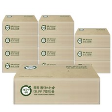 깨끗한나라 톡톡 뽑아쓰는 무표백 천연펄프 키친타올, 100매, 12개