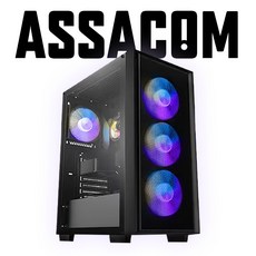 아싸컴 AMD 7500F/RTX4060Ti 조립PC 게이밍컴퓨터 본체 게임용 게이밍PC 배그 앱플레이어용 데스크탑, 블랙, 앱플레이어 PC, 2TB, 32GB, WIN11 Home