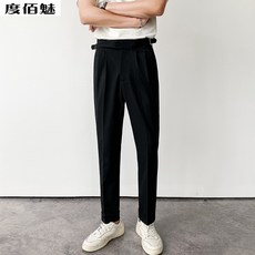 개성 스키니핏 서양식 남자 광대함 원턱 정장바지 얇은 배합 카라셔츠 의 여름 4사분 5오유