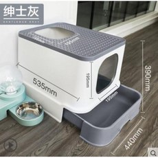 고양이 화장실 서랍형 사막화 방지 루프탑 후드형 숨숨집 대형묘 모래 떨어짐 방지 고양이 화장실 고양이 화장실 대형, 오버사이즈