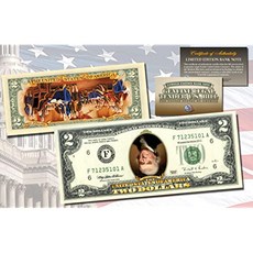 INVERTED TWO DOLLAR $2 US Bill Legal Tender COLORIZED 2-Sided UPSIDE DOWN ERROR, 본상품
