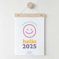 2025년 벽걸이달력 캘린더 우드달력 컬러감성 음력달력, 완제품(우드바 포함), 1개