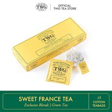 TW Tea | 파리-싱가포르 차 | 녹차 | 벚꽃 및 붉은 과일 | 손으로 바느질한 면 티백 1 | 선물, 스위트 프랑스