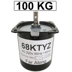 28W 고토크 100KG 영구 110RPM 저속 동기 AC CW/CCW 금속 모터 5 기어드 220V 2 68KTYZ, 5rpm 70kgf.cm, 1개