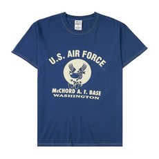 [라벨루쏘] [와일드 동키] 공용 에어 포스 반팔 티셔츠 T AIR FORCES DYED NAVY BLUE