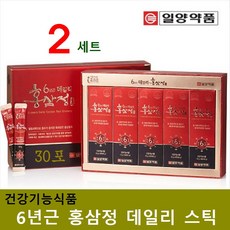 건강기능식품 6년근 데일리 홍삼정 특허 발효홍삼 발삼 효삼 진세노사이드 짜먹는 홍삼 원액 농축액 면역력 기억력 피로회복 혈행 항산화 개선 VIP 감사 선물 일양약품, 2세트, 10g*30스틱