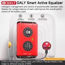 DALY 액티브 밸런서 블루투스 앱 리튬 이온 LiFePO4 LTO 배터리 팩 셀 이퀄라이저 3S 4S 6S 7S 8S 10S 12S 14S 16S 20S 24S, 11) 10S - 1A Balancer BT, 1개