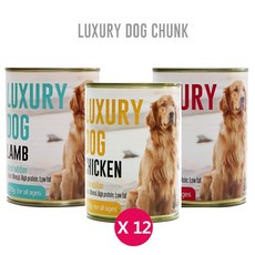 럭셔리독 청크 375g x 12개 강아지캔 애견캔, 닭고기375gx12개