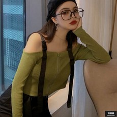 가바바 여자 스웨터 와일드한스타일 어깨끈포인트 오프숄더 가을 니트 G55522 +로또플레이 상품권 증정