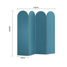 셀프아치가벽 가능 원룸 4겹 가벽 인테리어 사무실 접이식 이동식, 병풍 공작 블루 4겹