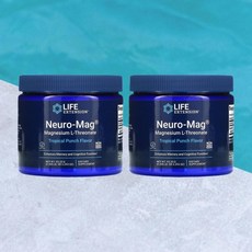 [2개 세트] 라이프 익스텐션 Neuro-Mag 뉴로 맥 마그네슘 L-트레온산 파우더 93.35g (3.293oz) 트로피컬 펀치 맛 2개월분