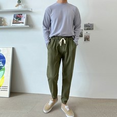 뉴메이드 / 봄 가을 밴딩 조거 팬츠 / 베이지 카키 블랙