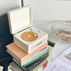 CD 플레이어 블루투스 턴테이블 인테리어 아날로그, 화이트